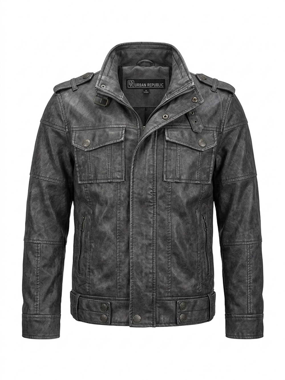 Kids Vegan leather Urban Republic Charcoal Gray Jacket